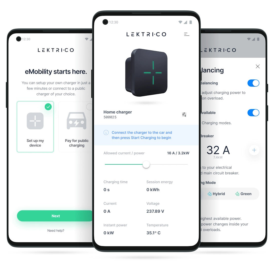 lektri.co ev charger app screen shots